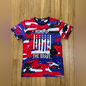 PARABELLUM Home of the Brave Graphic Tee - Red, Blue, Black Camo